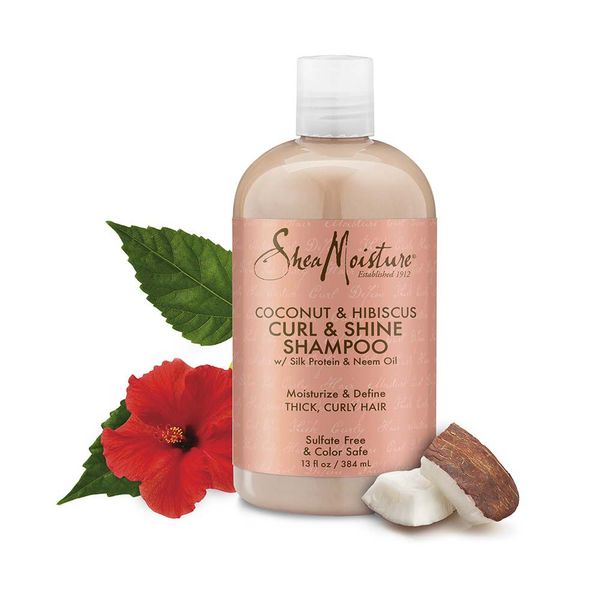 Sampon Curl & Shine cu Hibiscus si nuca de cocos, Shea Moisture, 384ml